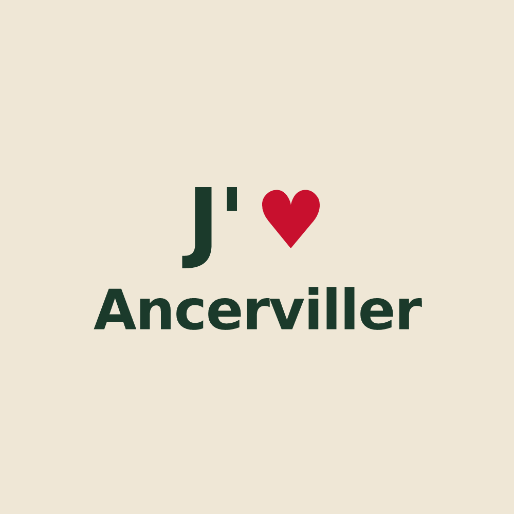 Tote bag personnalisé Ancerviller — design J'aime Ancerviller
