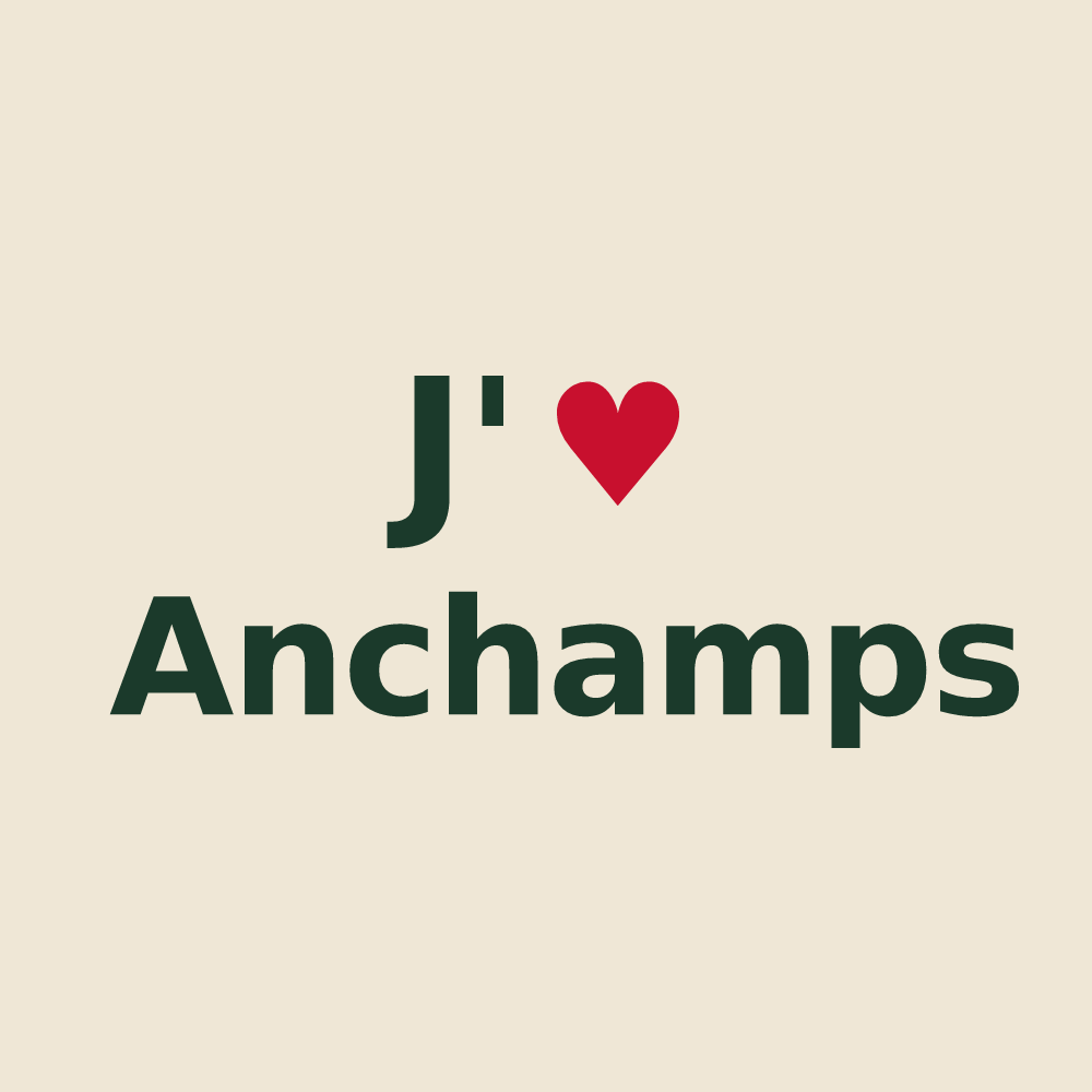 Tote bag personnalisé Anchamps — design J'aime Anchamps