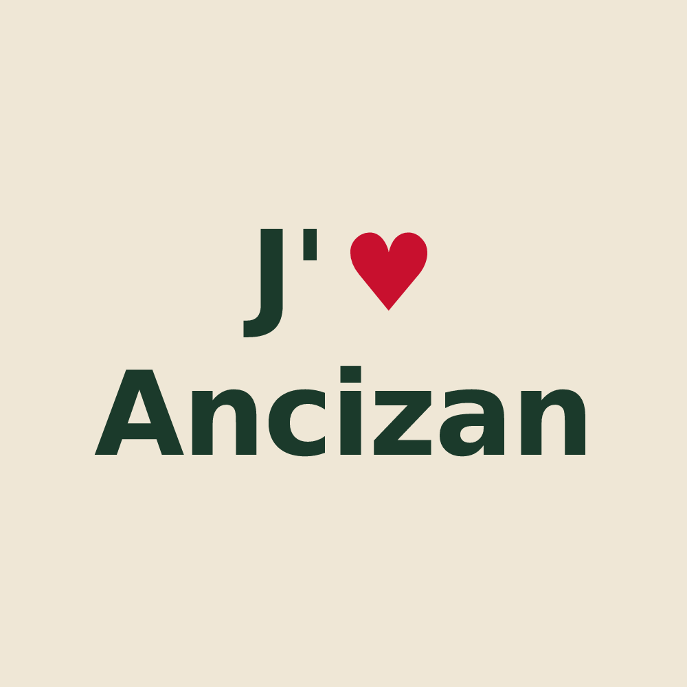 Tote bag personnalisé Ancizan — design J'aime Ancizan