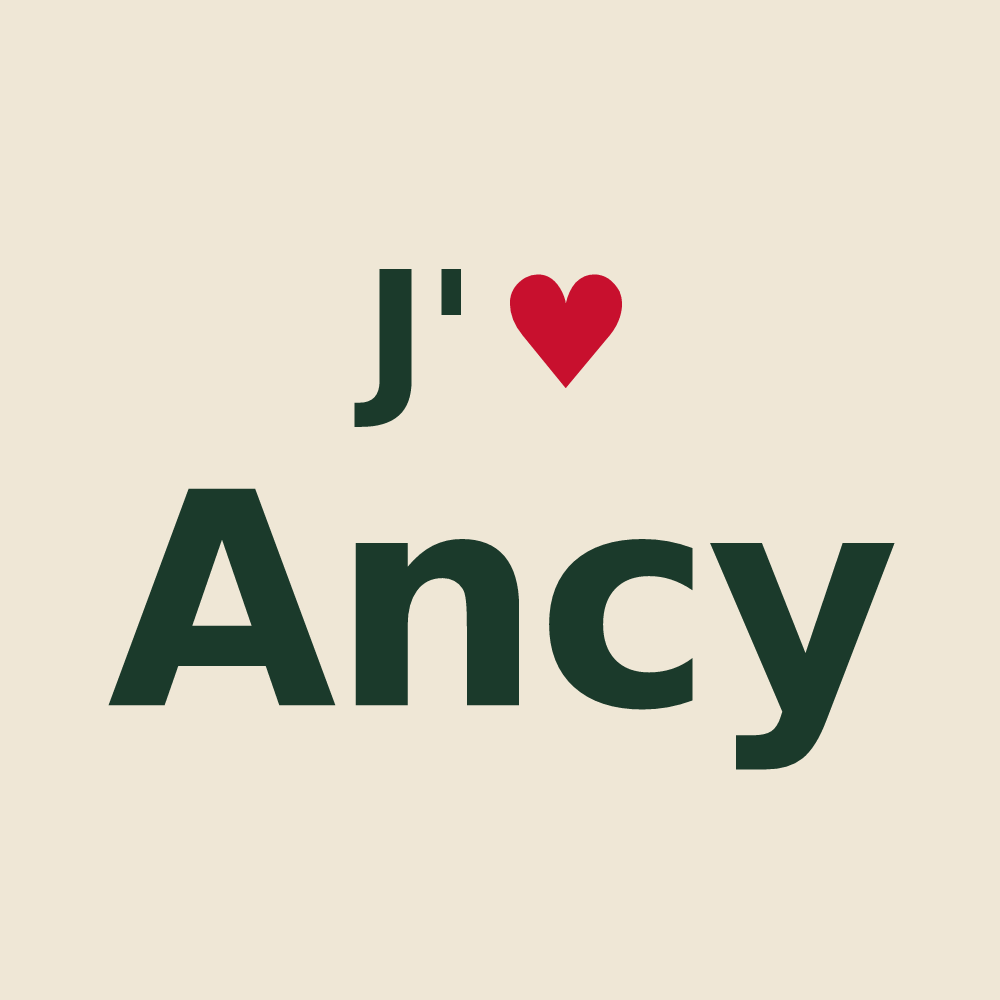 Tote bag personnalisé Ancy — design « J'aime Ancy » imprimé sur le tote bag