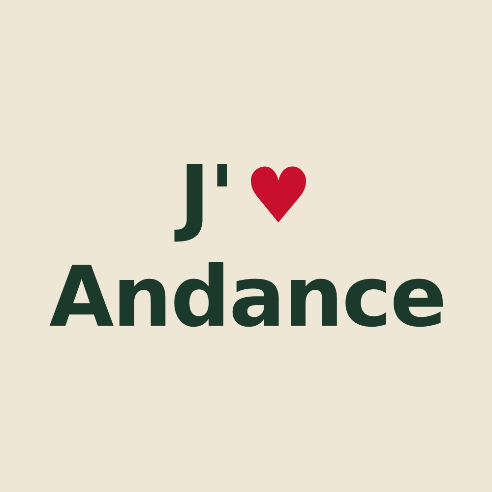 Tote bag personnalisé Andance — design J'aime Andance