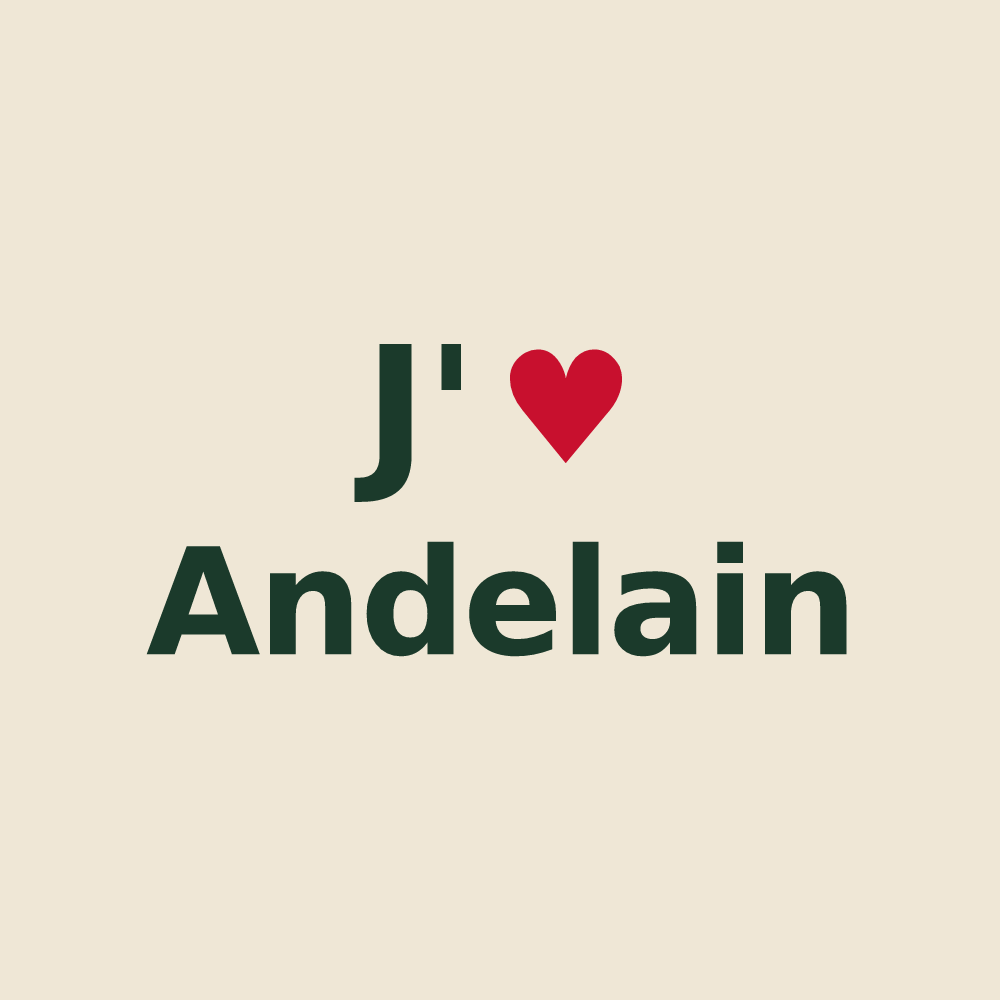 Tote bag personnalisé Andelain — design J'aime Andelain