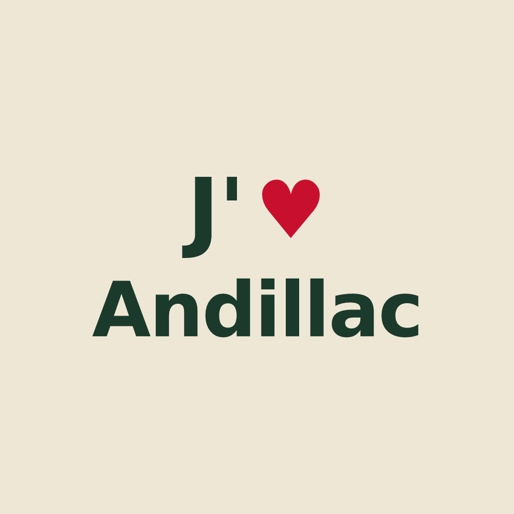 Tote bag personnalisé Andillac — design J'aime Andillac