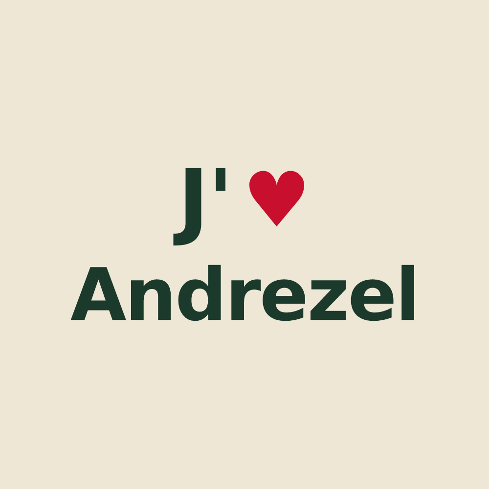 Tote bag personnalisé Andrezel — design J'aime Andrezel