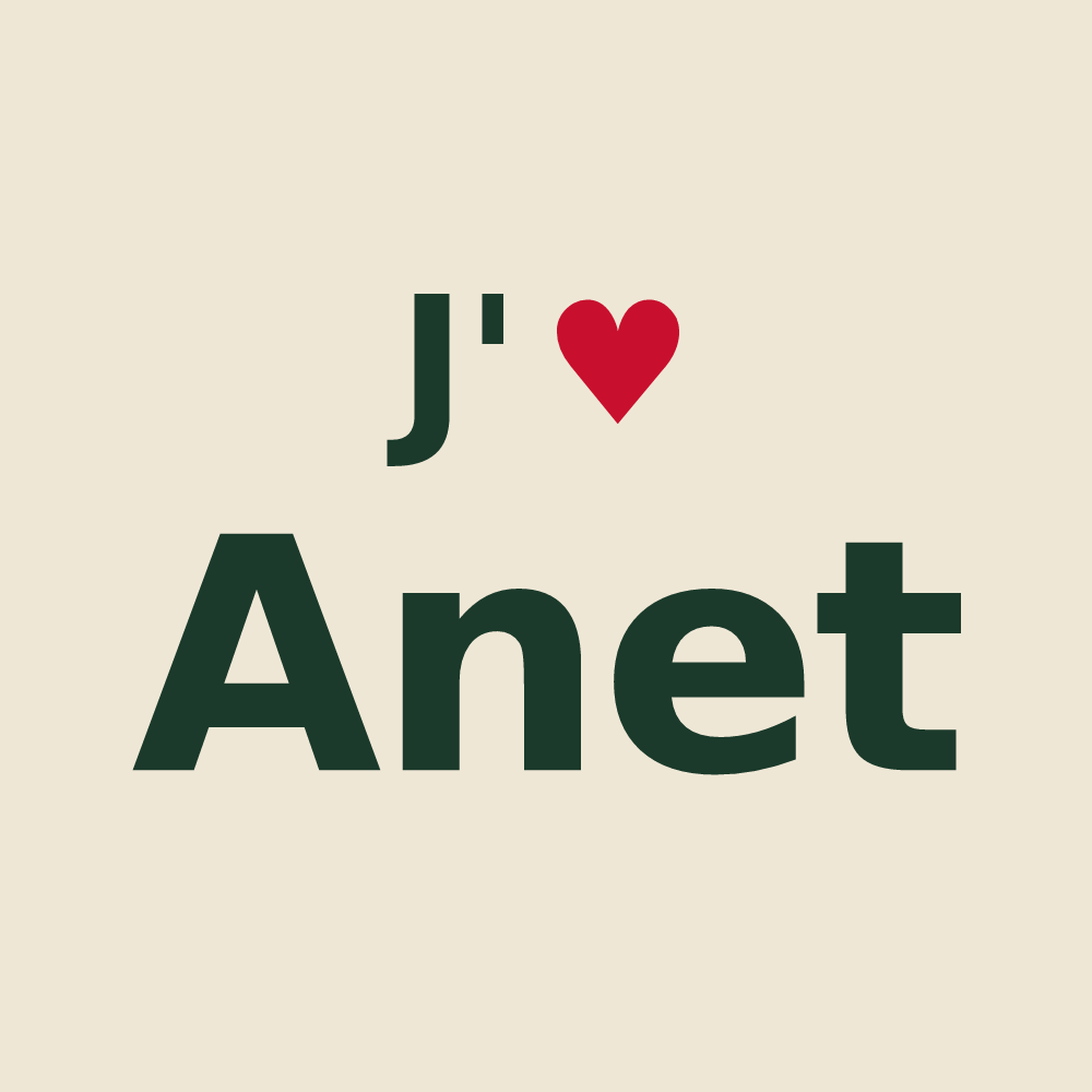 Tote bag personnalisé Anet — design J'aime Anet