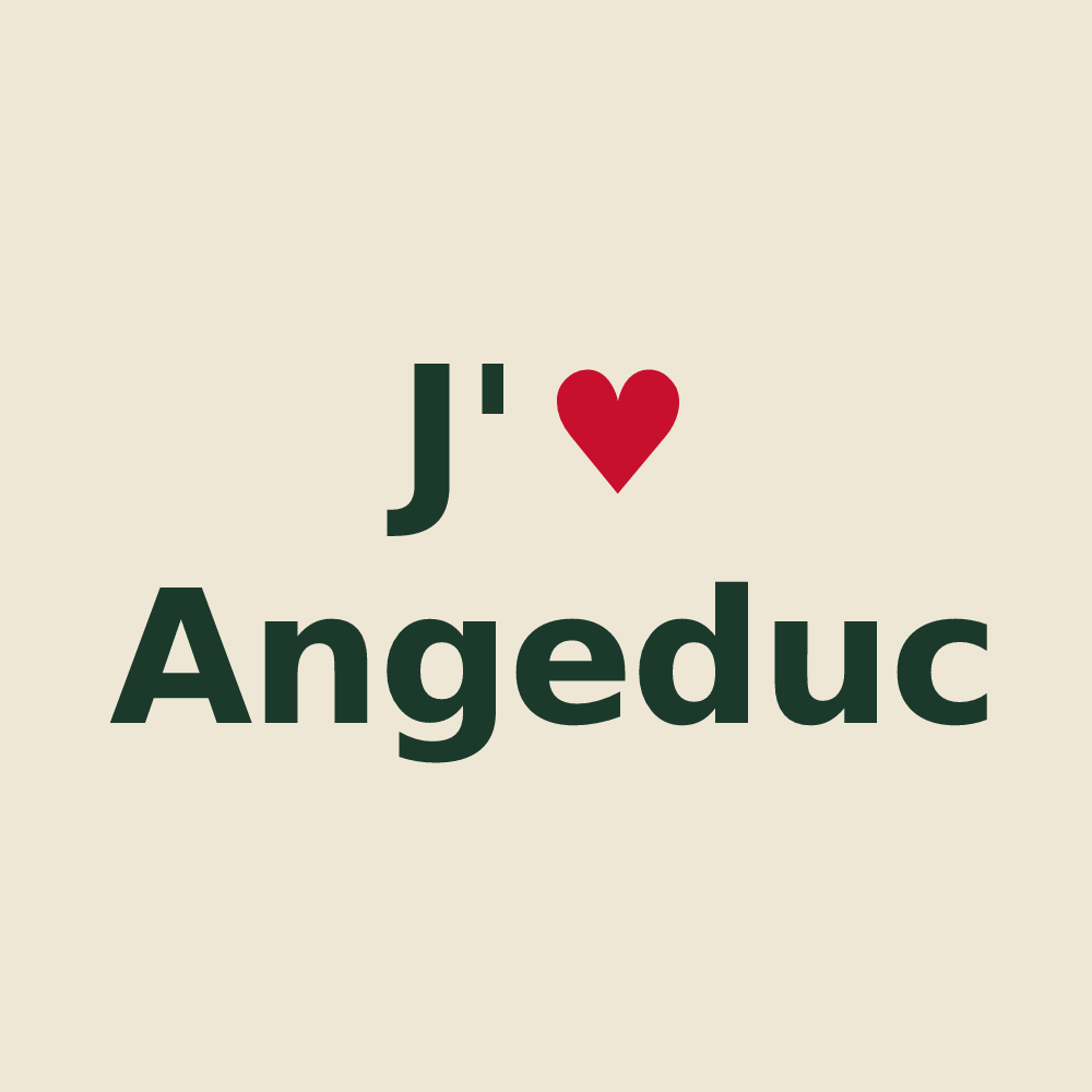 Tote bag personnalisé Angeduc — design J'aime Angeduc