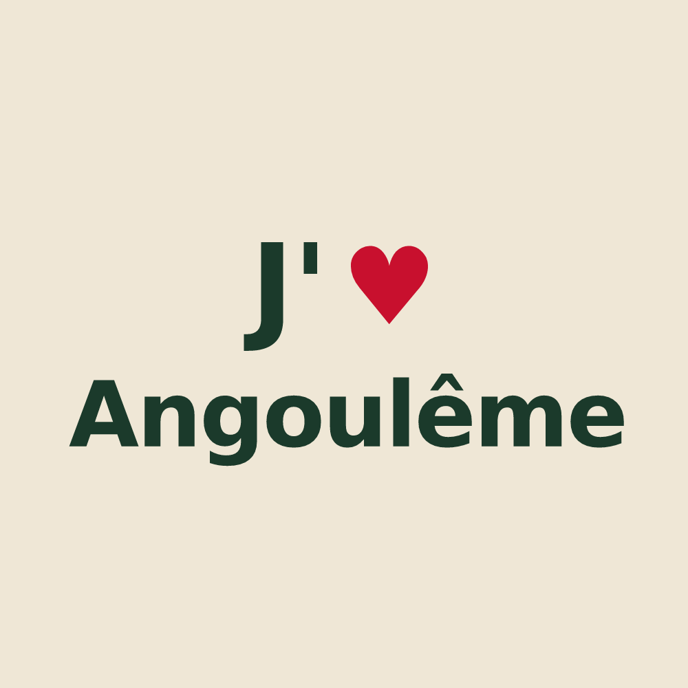 Tote bag personnalisé Angoulême — design J'aime Angoulême