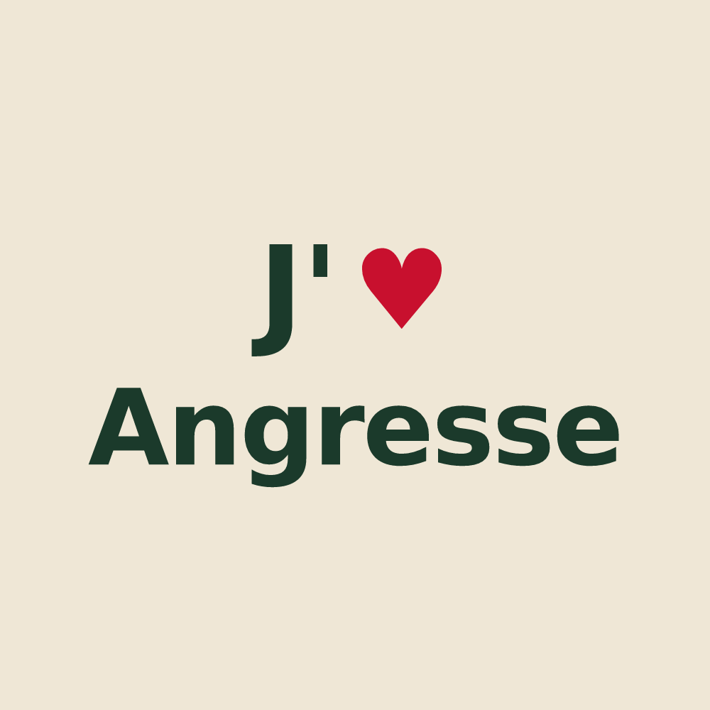 Tote bag personnalisé Angresse — design J'aime Angresse