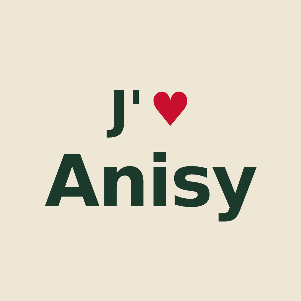Tote bag personnalisé Anisy — design J'aime Anisy