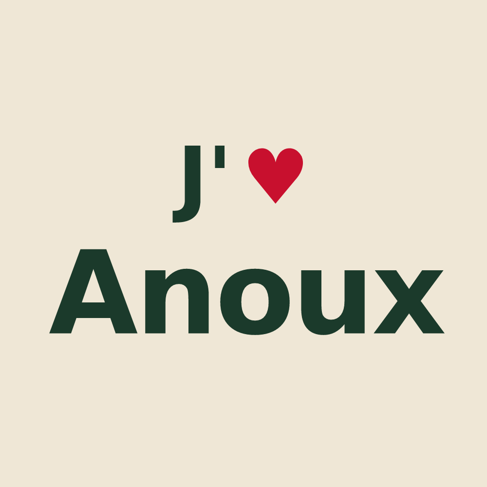 Tote bag personnalisé Anoux — design J'aime Anoux