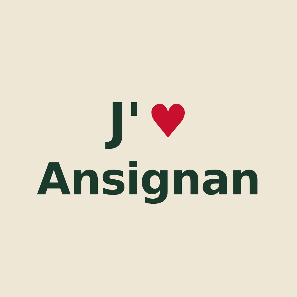 Tote bag personnalisé Ansignan — design J'aime Ansignan