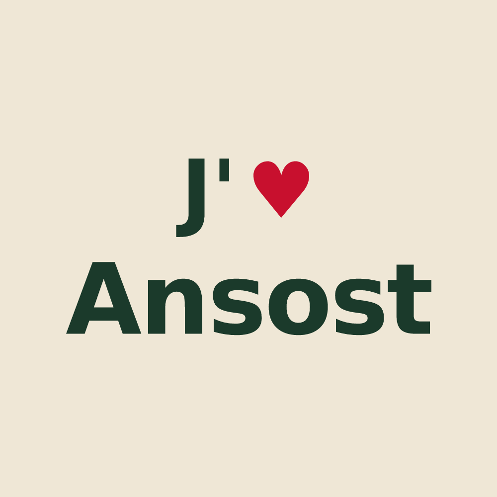 Tote bag personnalisé Ansost — design J'aime Ansost