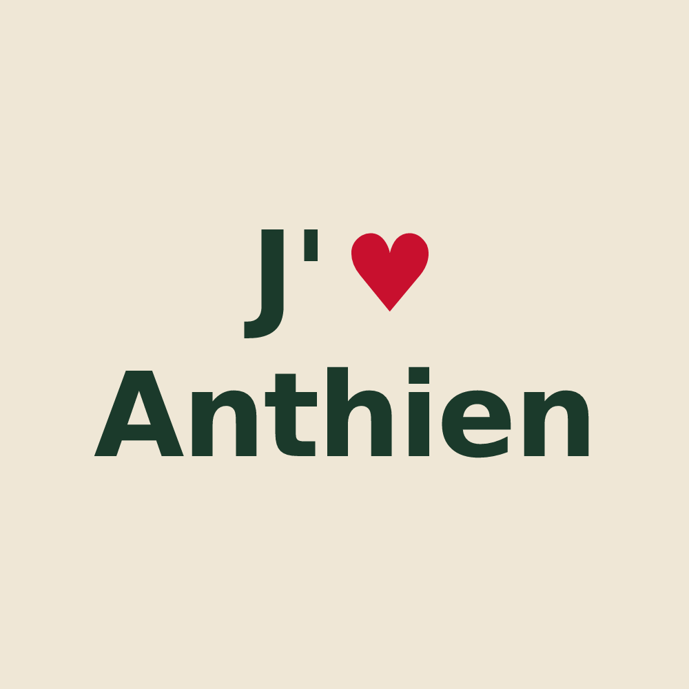 Tote bag personnalisé Anthien — design J'aime Anthien