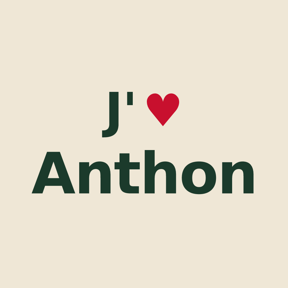 Tote bag personnalisé Anthon — design J'aime Anthon