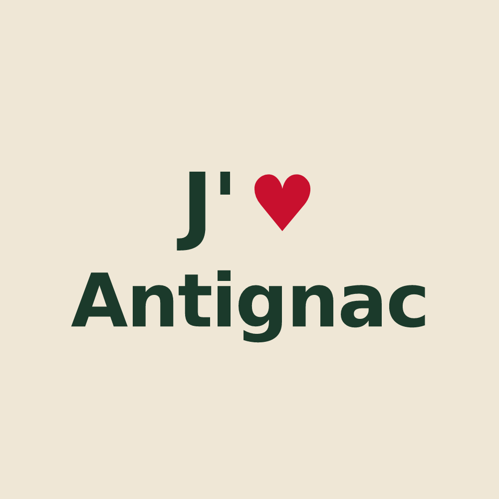 Tote bag personnalisé Antignac — design J'aime Antignac