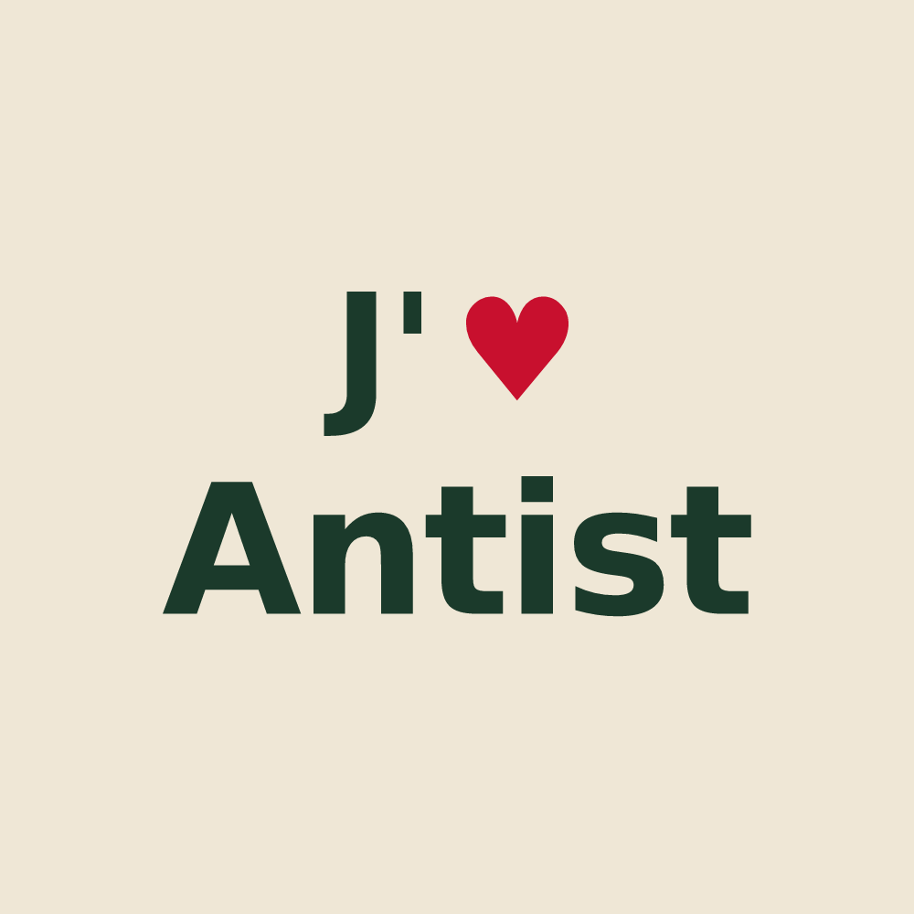 Tote bag personnalisé Antist — design J'aime Antist