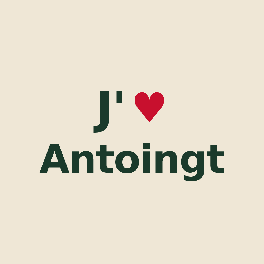 Tote bag personnalisé Antoingt — design J'aime Antoingt