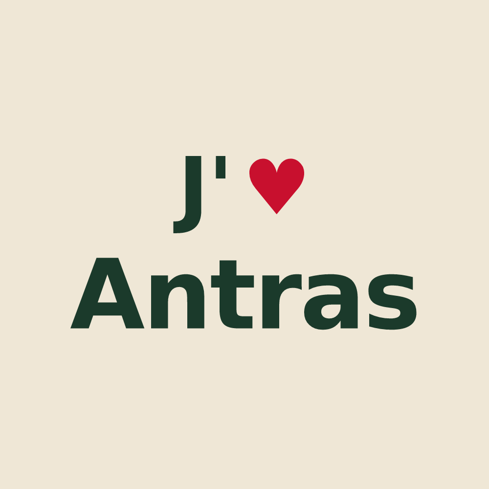 Tote bag personnalisé Antras — design J'aime Antras