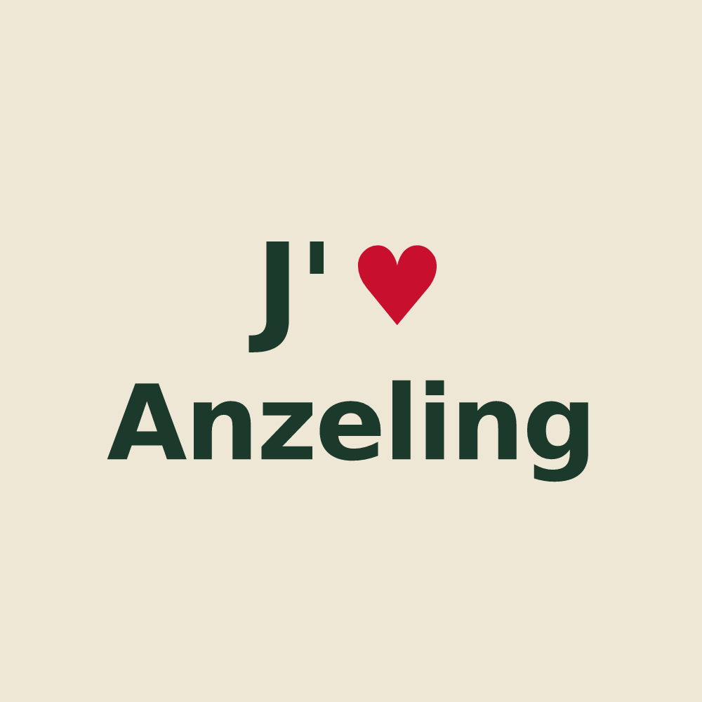 Tote bag personnalisé Anzeling — design « J'aime Anzeling » imprimé sur le tote bag