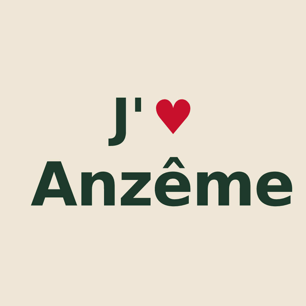 Tote bag personnalisé Anzême — design J'aime Anzême