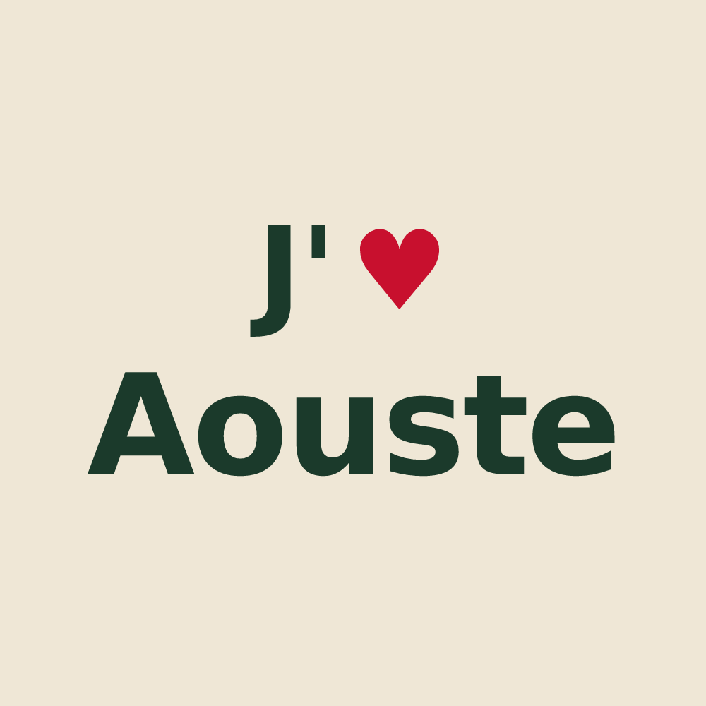 Tote bag personnalisé Aouste — design J'aime Aouste