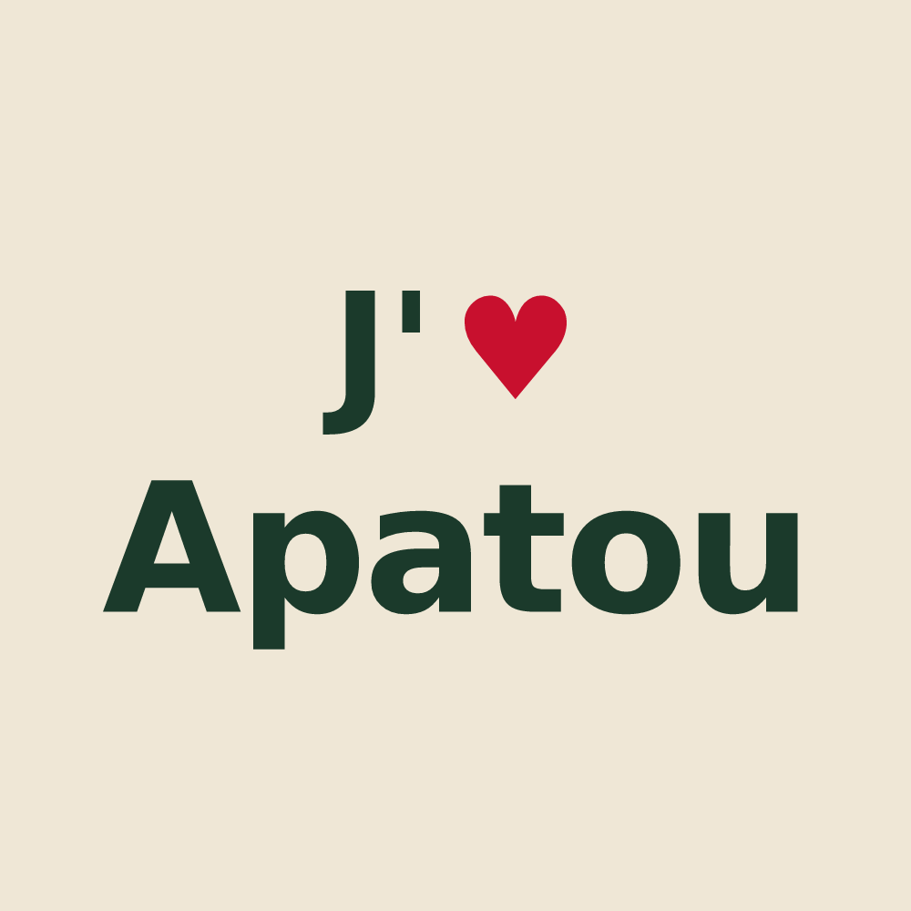 Tote bag personnalisé Apatou — design J'aime Apatou