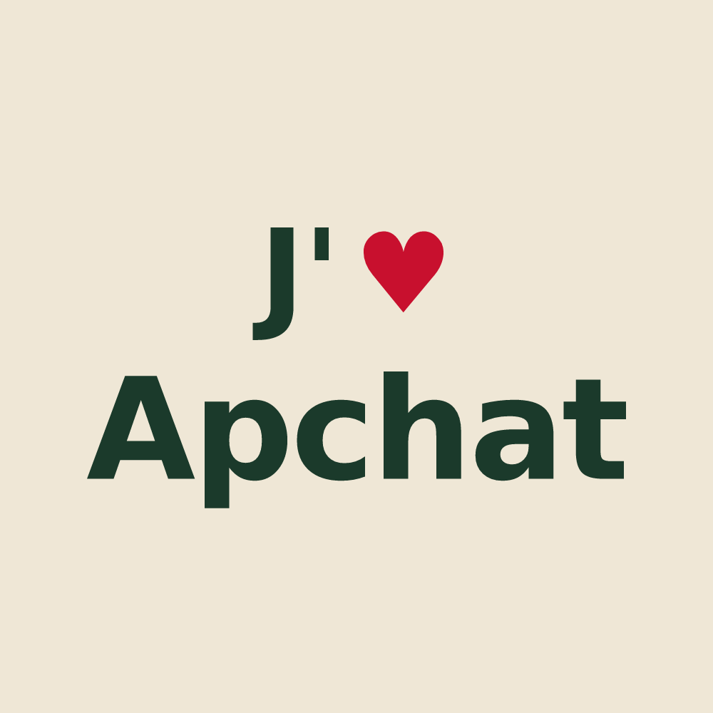 Tote bag personnalisé Apchat — design J'aime Apchat