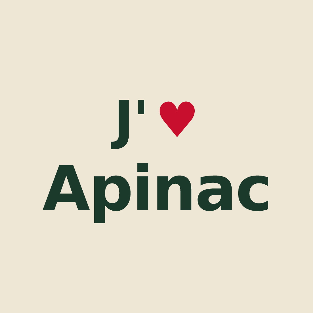 Tote bag personnalisé Apinac — design J'aime Apinac