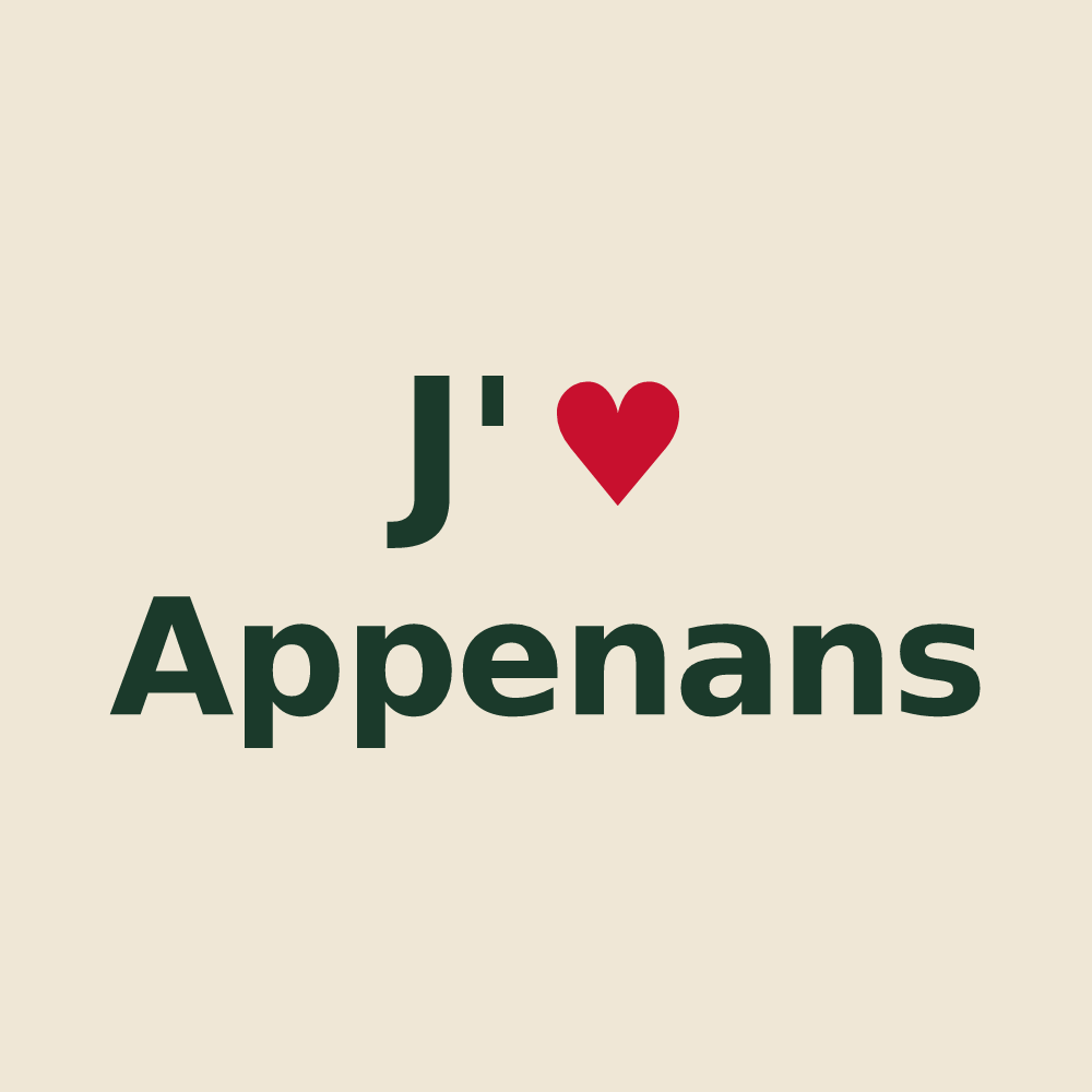 Tote bag personnalisé Appenans — design J'aime Appenans