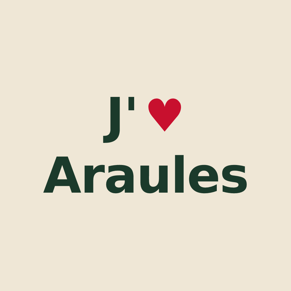 Tote bag personnalisé Araules — design J'aime Araules
