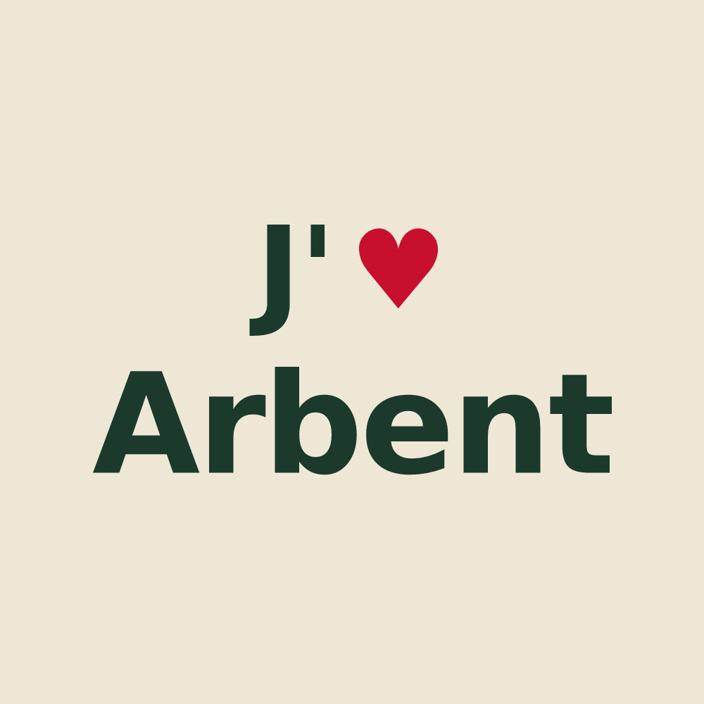 Tote bag personnalisé Arbent — design J'aime Arbent