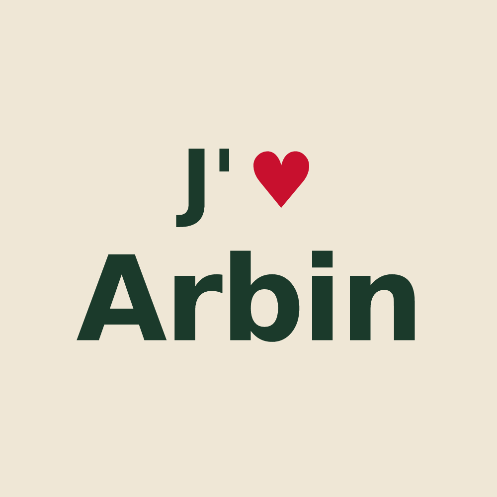 Tote bag personnalisé Arbin — design J'aime Arbin