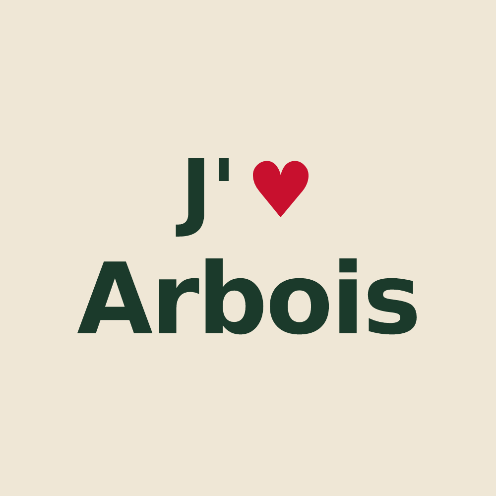 Tote bag personnalisé Arbois — design « J'aime Arbois » imprimé sur le tote bag