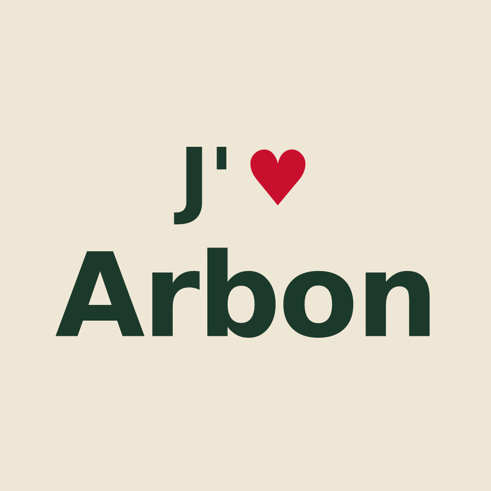 Tote bag personnalisé Arbon — design J'aime Arbon