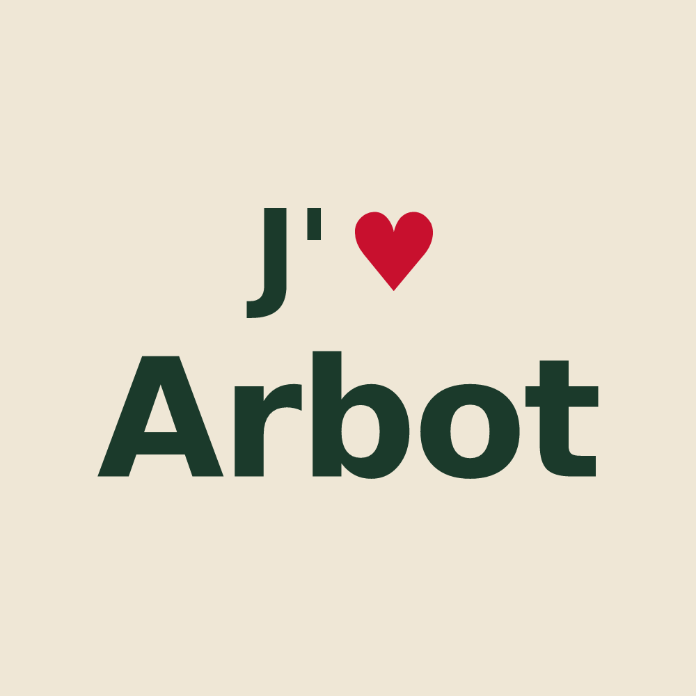 Tote bag personnalisé Arbot — design J'aime Arbot