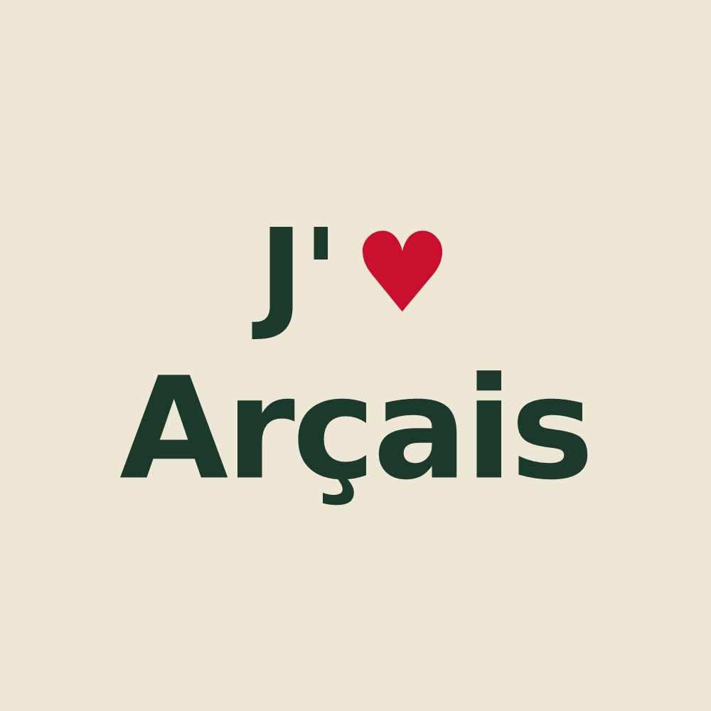 Tote bag personnalisé Arçais — design J'aime Arçais