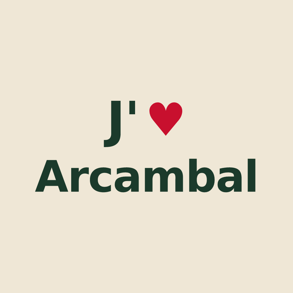 Tote bag personnalisé Arcambal — design J'aime Arcambal