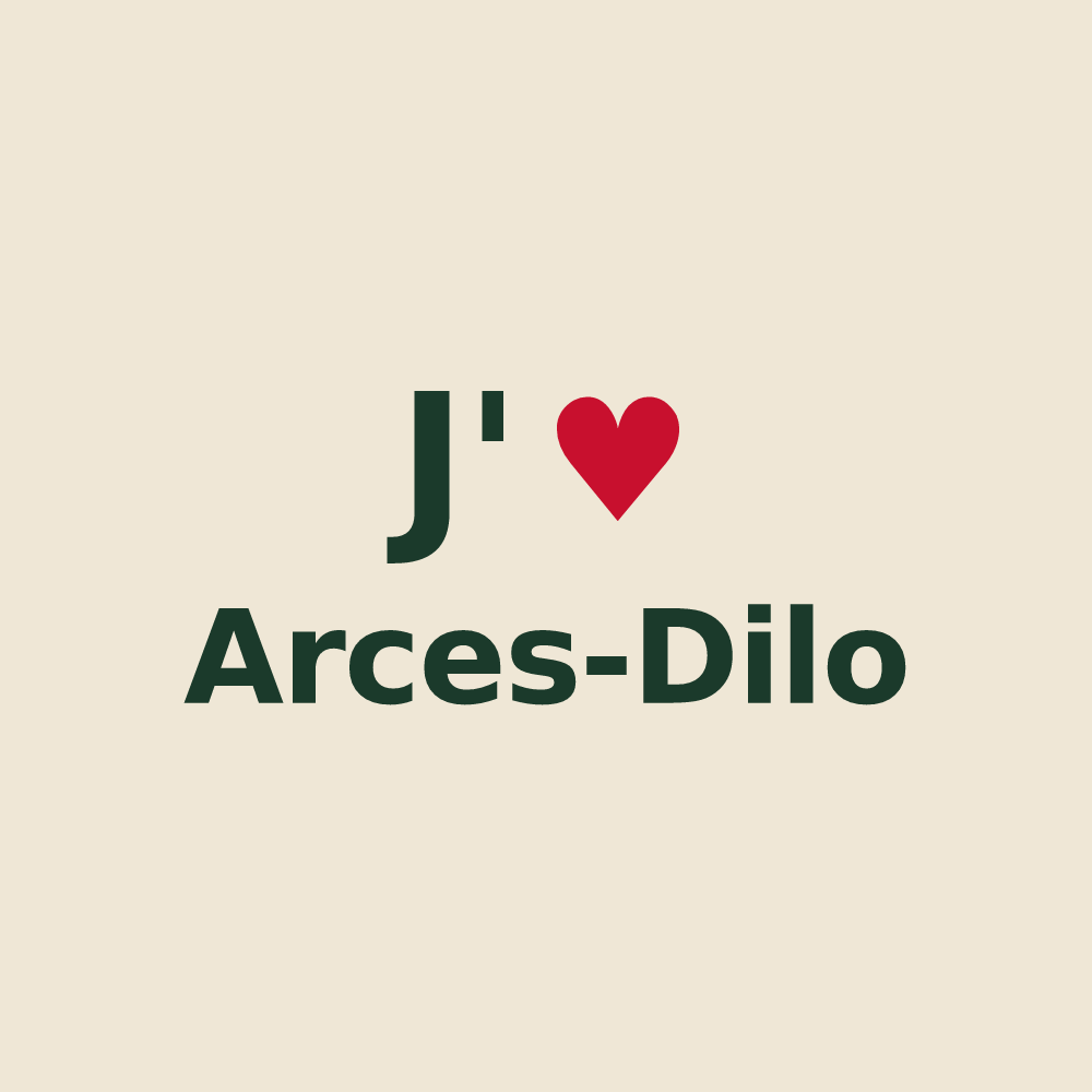 Tote bag personnalisé Arces-Dilo — design J'aime Arces-Dilo