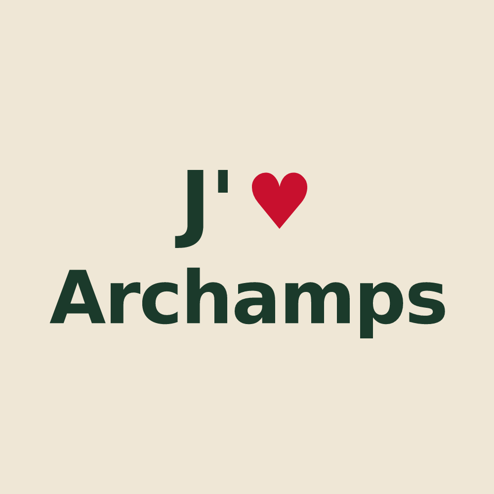 Tote bag personnalisé Archamps — design J'aime Archamps