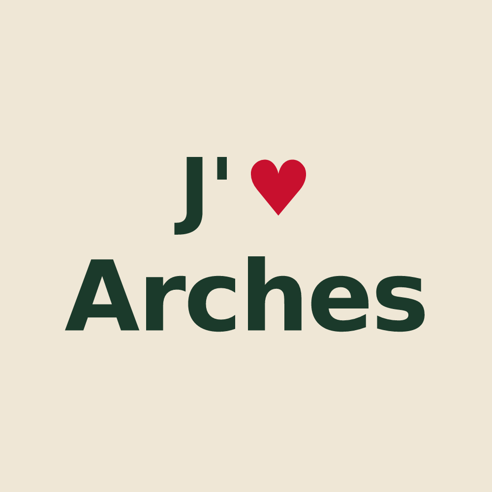 Tote bag personnalisé Arches — design J'aime Arches