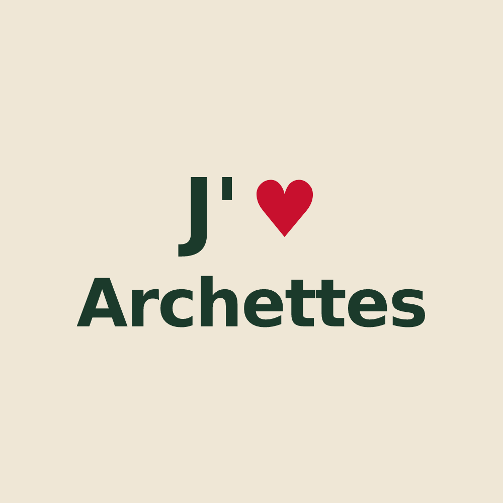Tote bag personnalisé Archettes — design J'aime Archettes