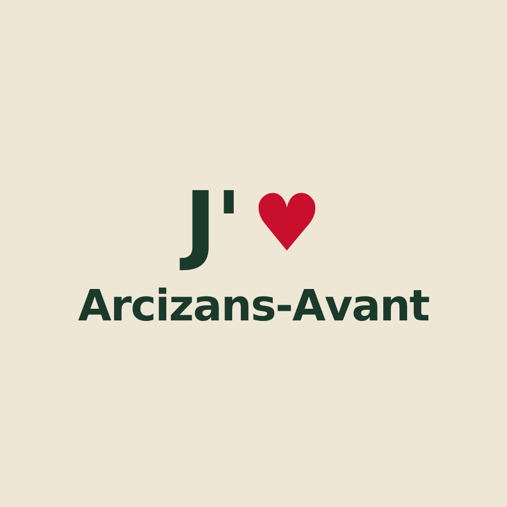 Tote bag personnalisé Arcizans-Avant — design « J'aime Arcizans-Avant » imprimé sur le tote bag
