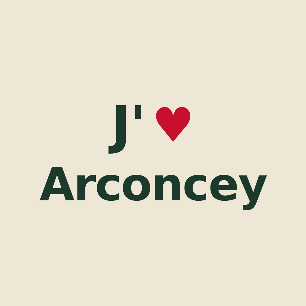 Tote bag personnalisé Arconcey — design J'aime Arconcey