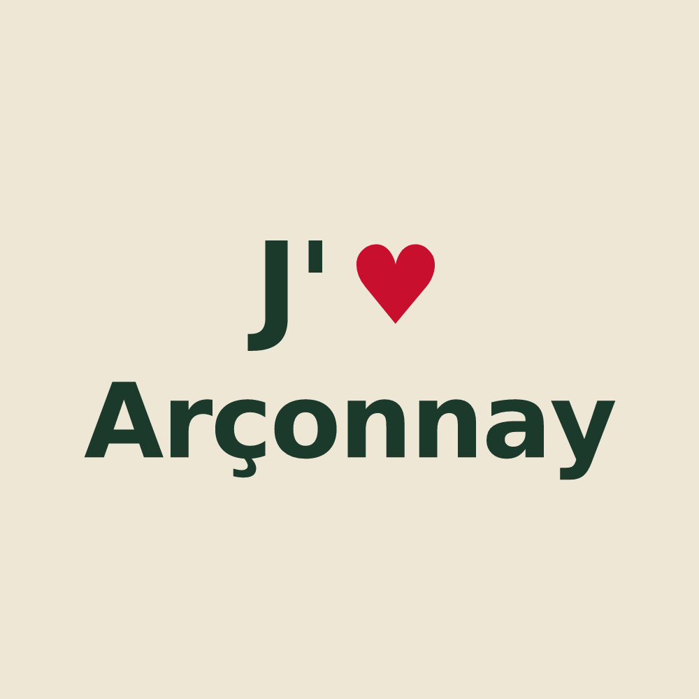 Tote bag personnalisé Arçonnay — design J'aime Arçonnay