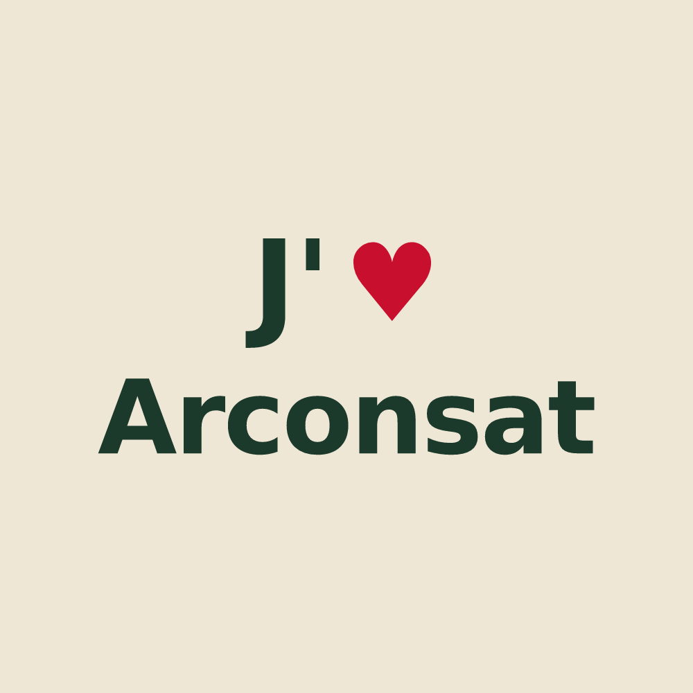 Tote bag personnalisé Arconsat — design J'aime Arconsat