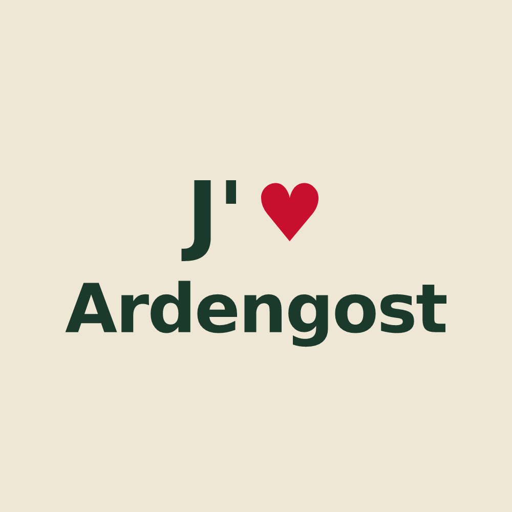 Tote bag personnalisé Ardengost — design J'aime Ardengost
