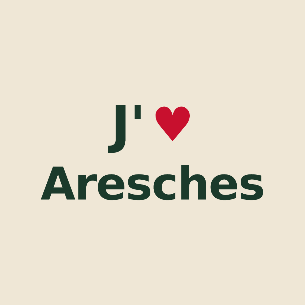 Tote bag personnalisé Aresches — design J'aime Aresches