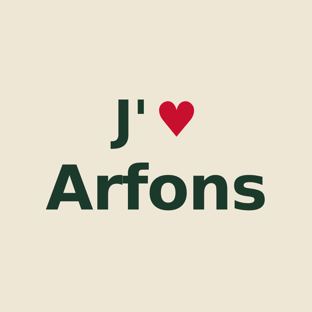 Tote bag personnalisé Arfons — design J'aime Arfons