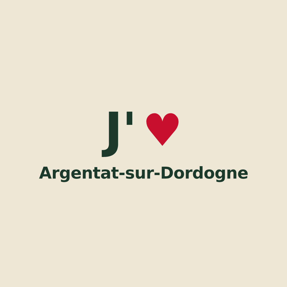 Tote bag personnalisé Argentat-sur-Dordogne — design J'aime Argentat-sur-Dordogne