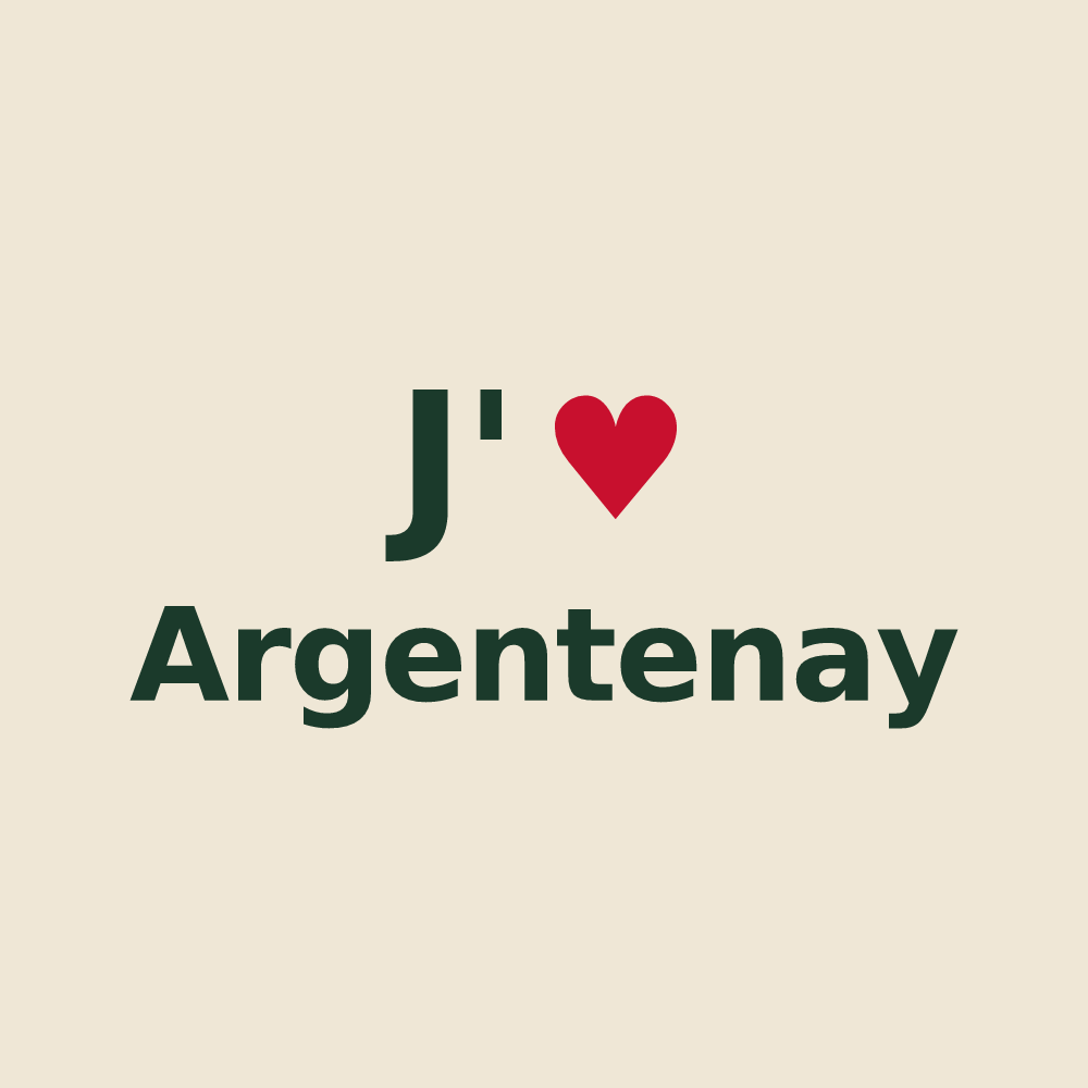Tote bag personnalisé Argentenay — design « J'aime Argentenay » imprimé sur le tote bag